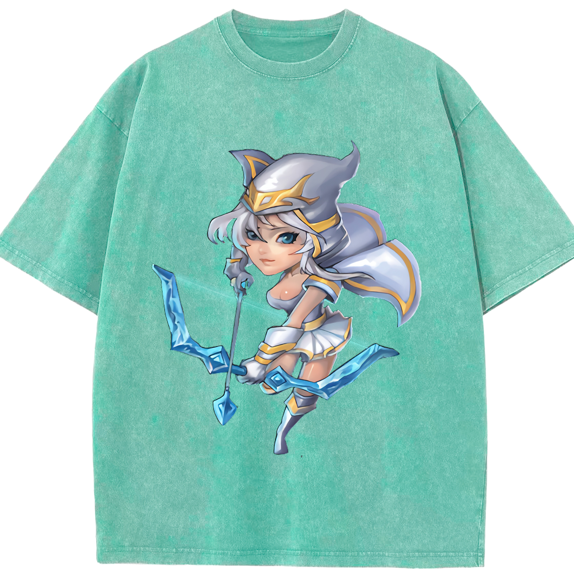 （画像用） リーグ・オブ・レジェンド League of Legends LOL 綿100% ヴィンテージ風 半袖Tシャツ（フロントプリント）